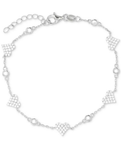 Macy's Браслет с цепочкой и кластером из кубического циркония