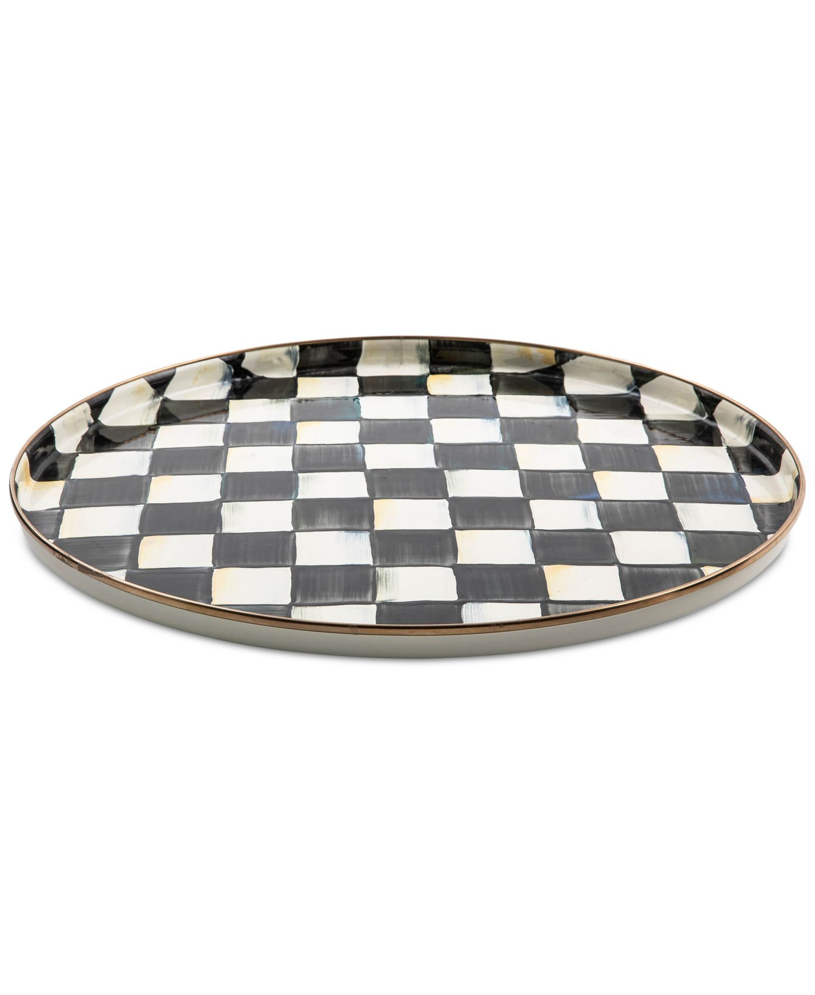 Mackenzie-Childs Enameled Steel Courtly Check Round Tray