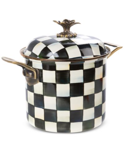 MacKenzie-Childs Courtly Check 7-Quart Enameled Stockpot
