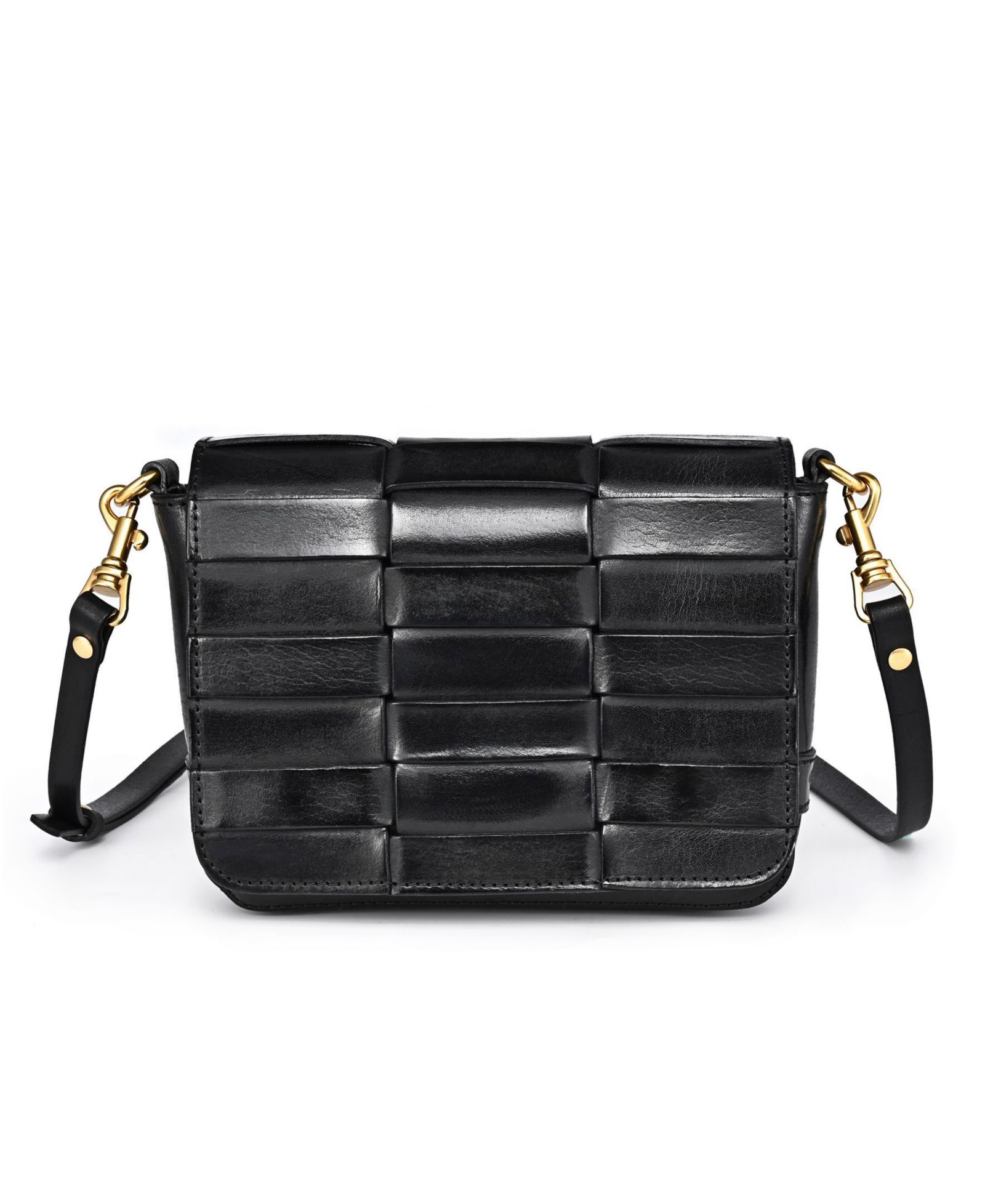 OLD TREND Lupine Mini Woven Leather Crossbody Bag