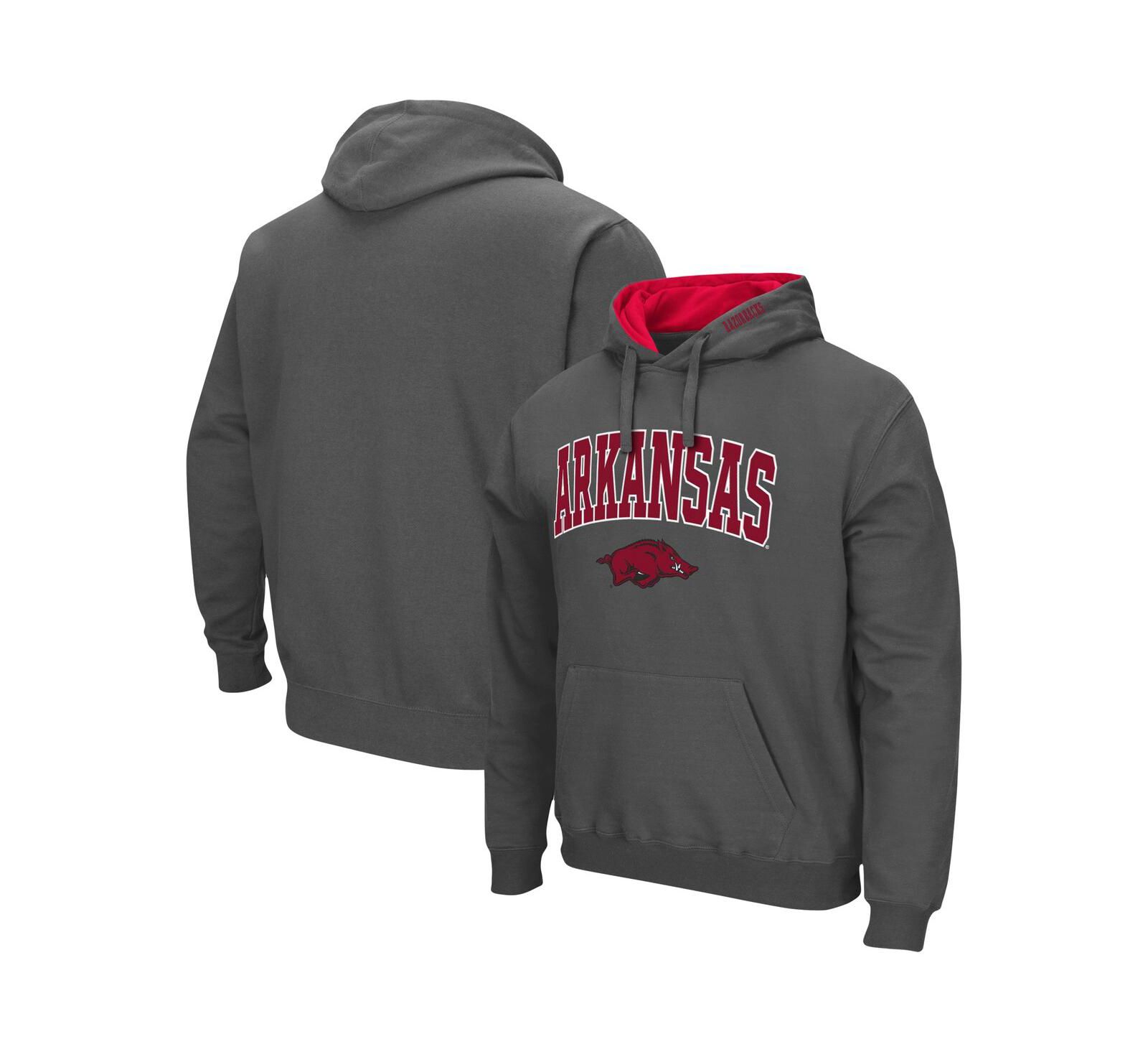 Men's Colosseum Arkansas Razorbacks Arch and Logo 3.0 Pullover Hoodie