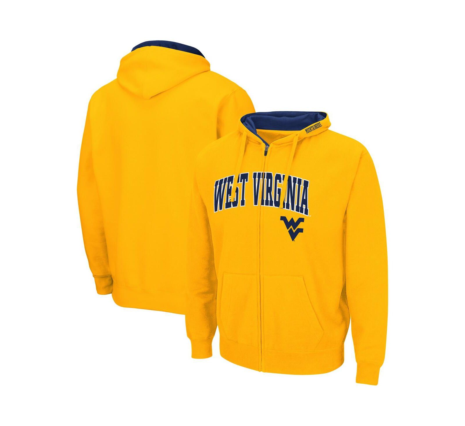 Men's Colosseum West Virginia Mountaineers Arch and Logo 3.0 Full-Zip Hoodie