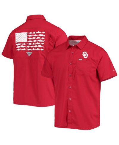 Мужская рубашка Columbia PFG Crimson Oklahoma Sooners Slack Tide Camp Button-Up
