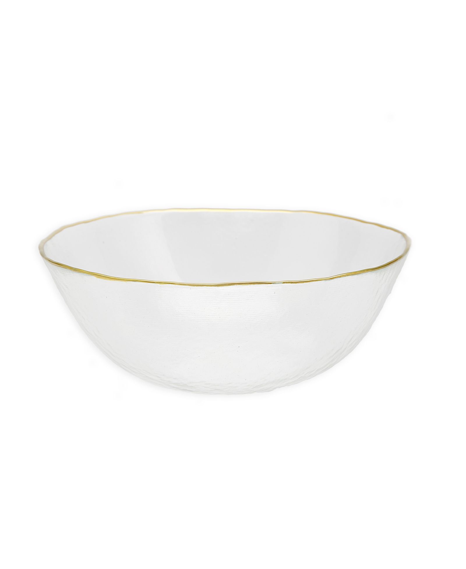 8.5" D Clear Gold - Tone Rim Salad Bowl