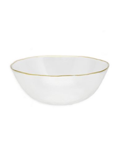 8.5" D Clear Gold - Tone Rim Salad Bowl