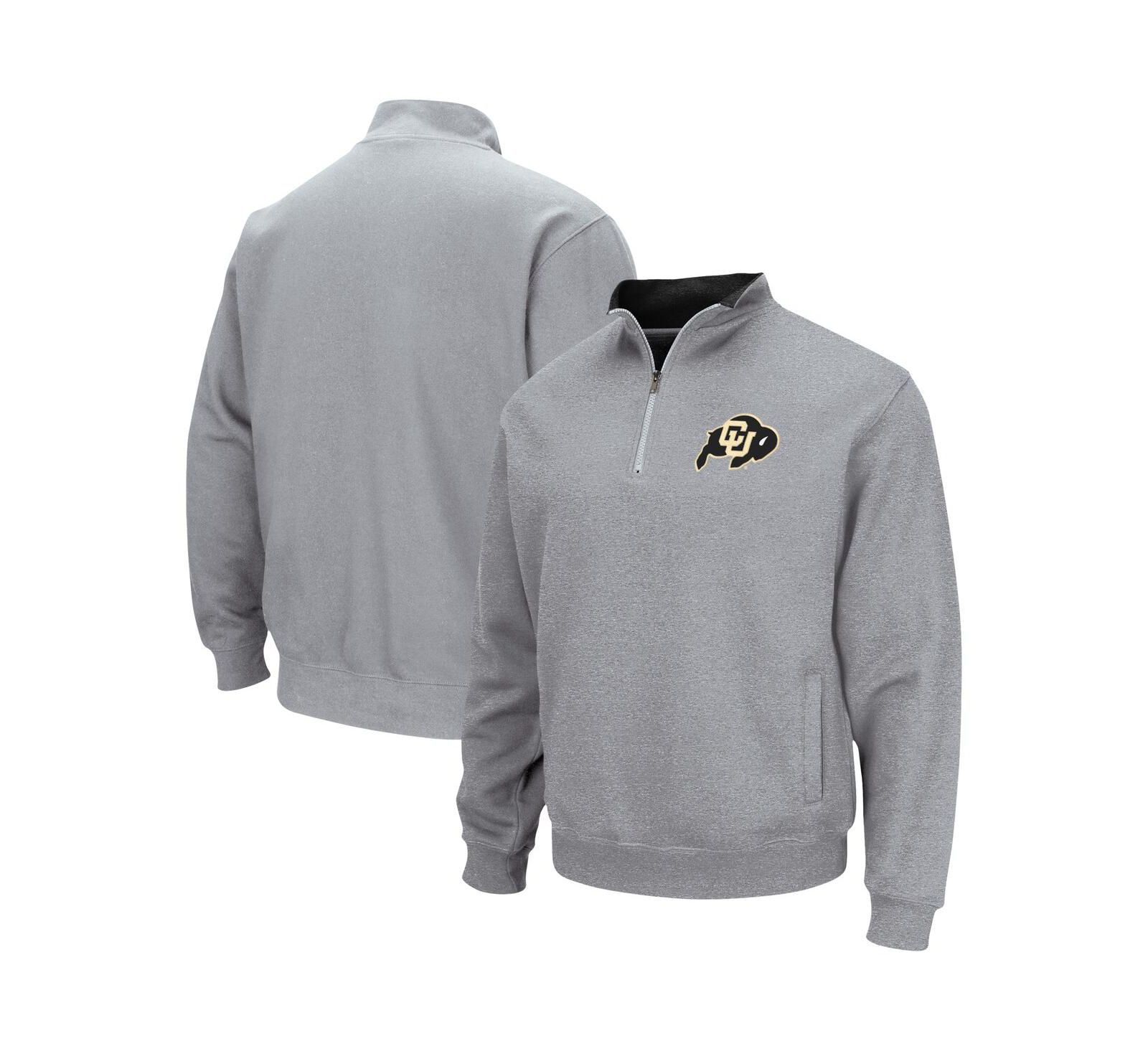 Мужская куртка Colosseum Heathered Gray Colorado Buffaloes Tortugas Team Logo Quarter-Zip