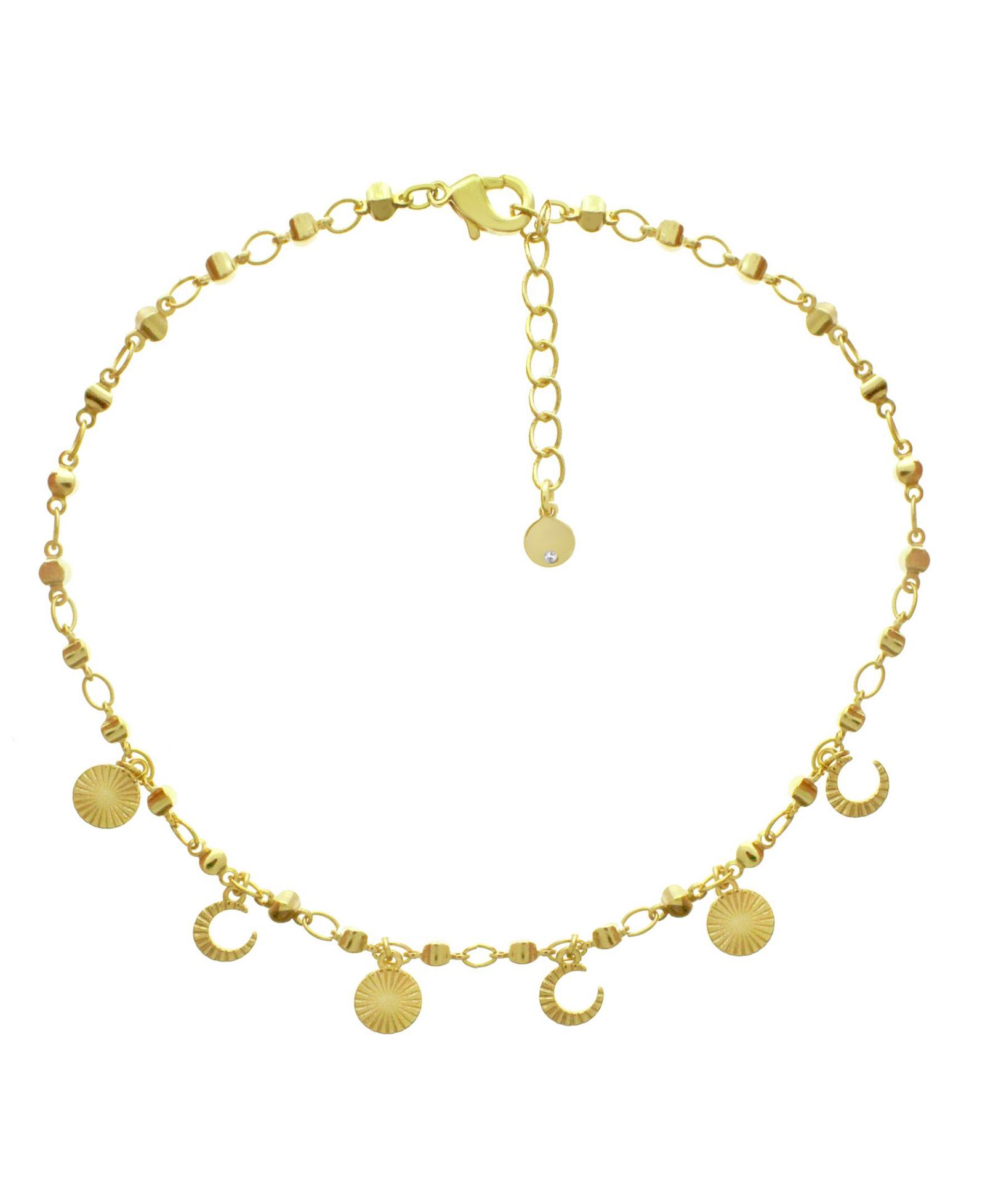 Браслет-анклет And Now This Moon and Disc Charm в Gold или Silver Plate