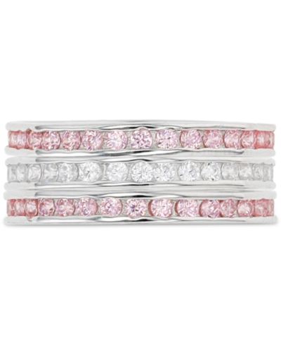 Кольцо Cubic Zirconia Stack Look из стерлингового серебра или позолоченного серебра 14k Gold-Plated