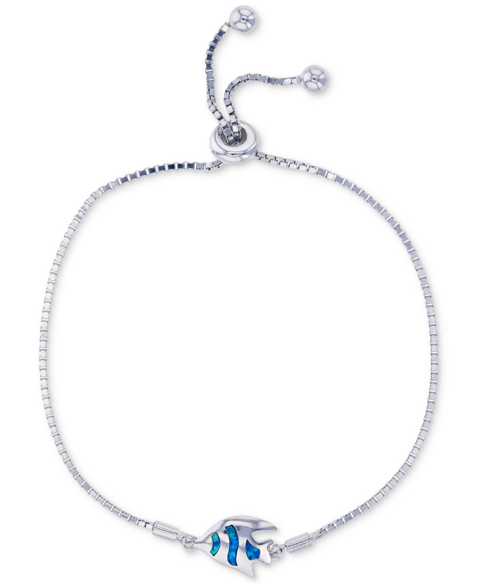 Bling Jewelry браслет Bolo с синим опалом, Sterling Silver