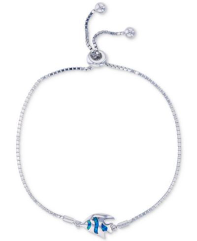 Bling Jewelry браслет Bolo с синим опалом, Sterling Silver