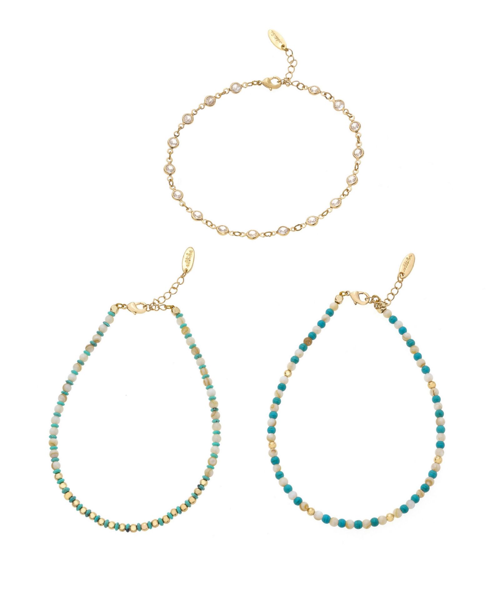 Комплект браслетов ETTIKA Turquoise and Imitation Pearl