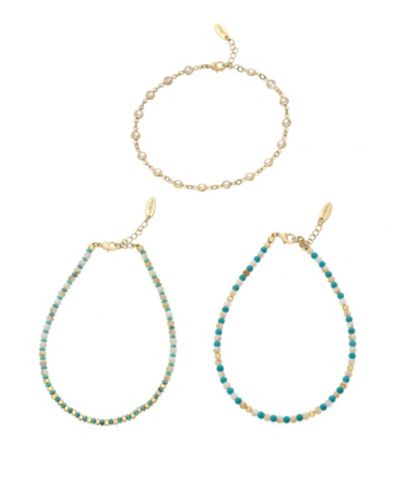 Комплект браслетов ETTIKA Turquoise and Imitation Pearl