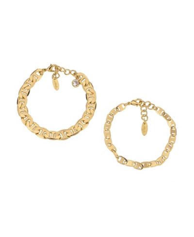 ETTIKA 18K Gold Plated Simple Flat Chain Bracelet