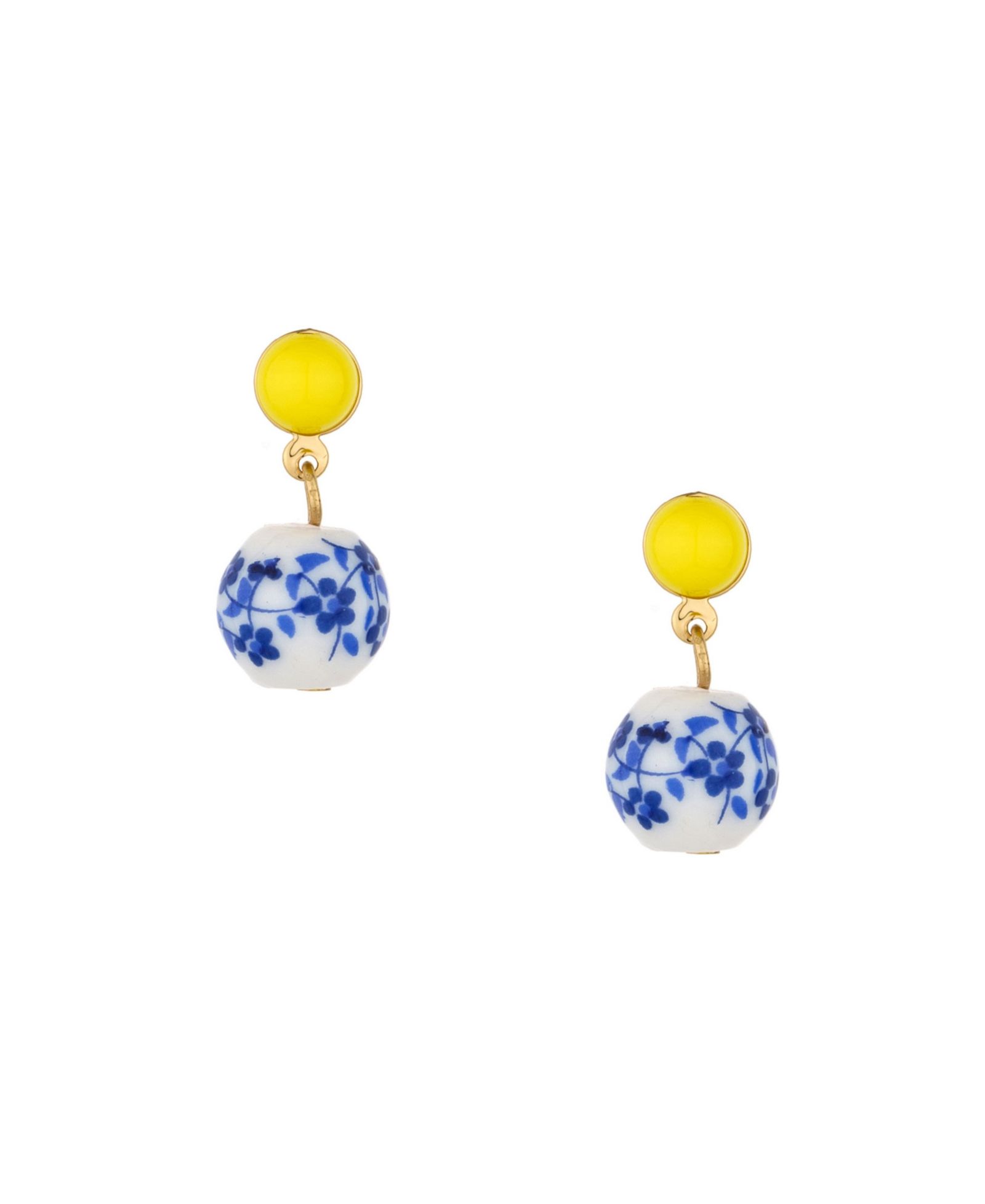 ETTIKA Серьги с керамическими бусинами Blue and Yellow