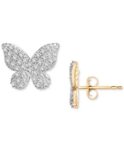 Серьги-гвоздики Wrapped™ Diamond Butterfly в 14k Gold