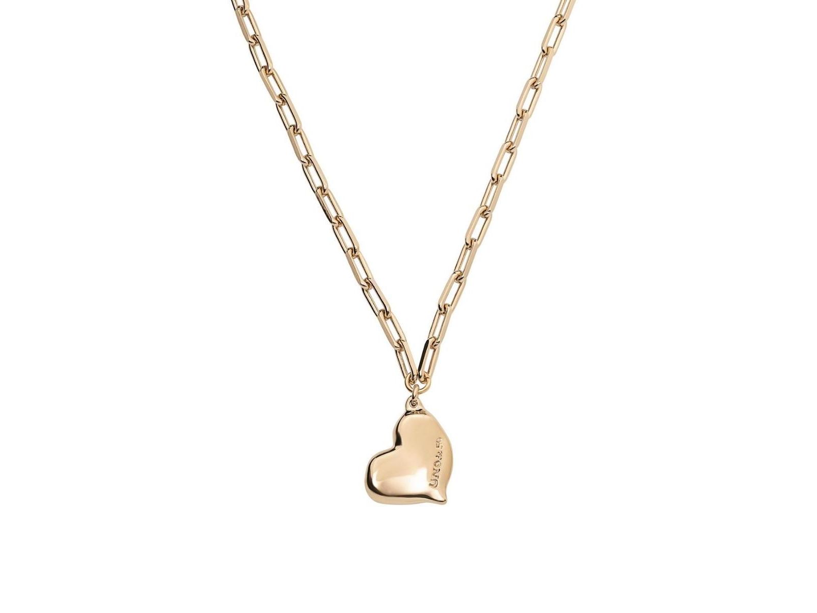 UNOde50 18k Gold-Plated Metal Alloy and Medium Sized Heart Necklace