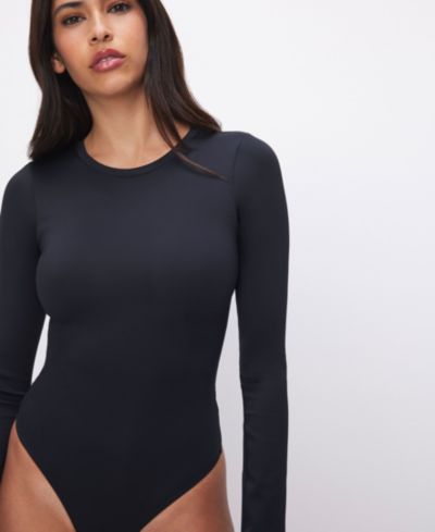 Good American Women's Sculpting Crew Neck Bodysuit Top, Regular & Plus Size