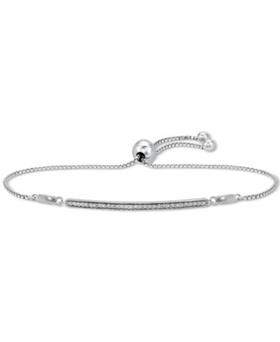 Diamond Bar Bolo Bracelet (1/6 ct. t.w.) in Sterling Silver