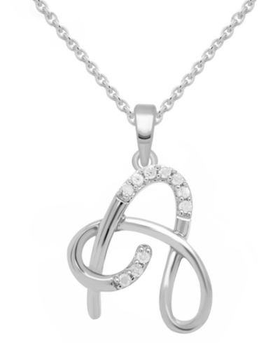Подвеска кулон с бриллиантами 18" в стерлинговом серебре (1/10 ct. t.w.)