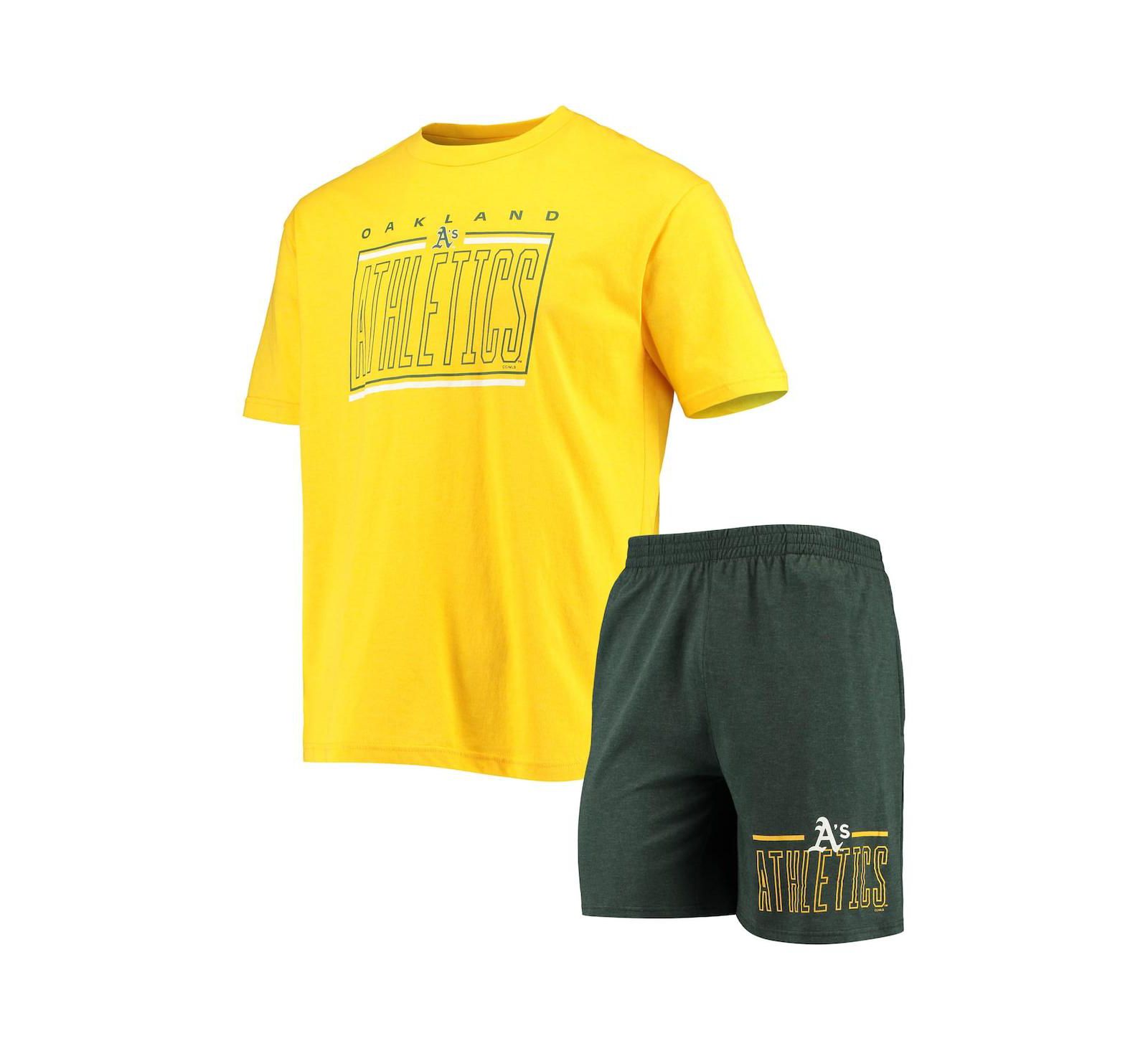 Men's Concepts Sport Green, Gold Oakland Athletics Meter T-shirt and Shorts Sleep Set