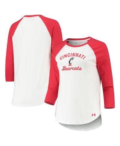 Under Armour Женская футболка раглан с рукавом 3/4 Cincinnati Bearcats, бело-красная