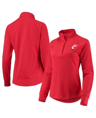 Женская куртка Under Armour Double Knit Raglan Quarter-Snap красного цвета Cincinnati Bearcats