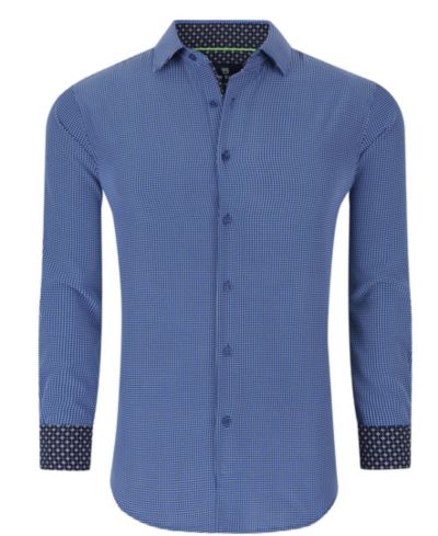 Мужская рубашка Tom Baine Slim Fit Performance с геометрическим принтом и пуговицами