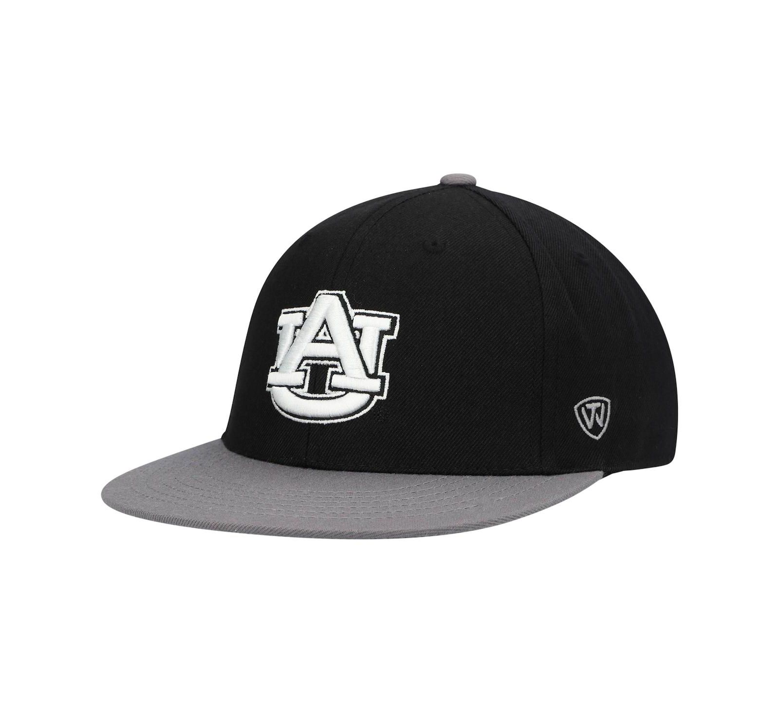 Мужская кепка Top of the World Black, Gray Auburn Tigers Team Color Two-Tone Fitted