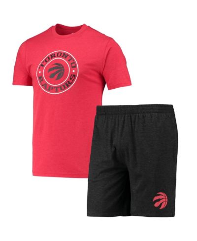 Мужской комплект для сна Concepts Sport Black, Red Toronto Raptors T-shirt and Shorts