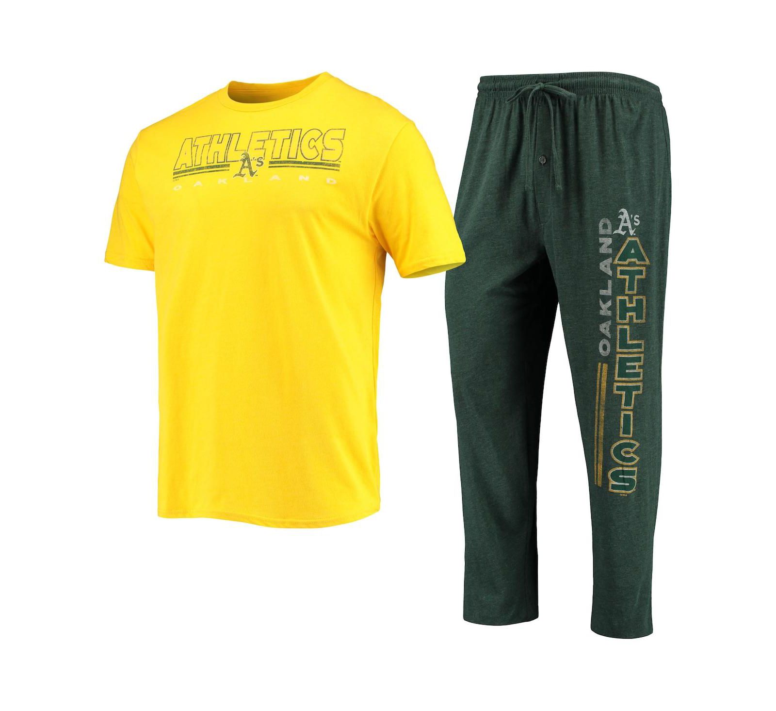 Мужской комплект (футболка и брюки) Concepts Sport Green, Gold Oakland Athletics Meter