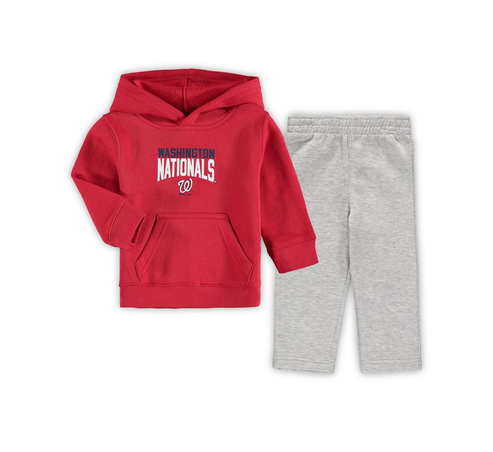 Детский комплект из худи и брюк Washington Nationals, красный и серый меланж, Outerstuff
