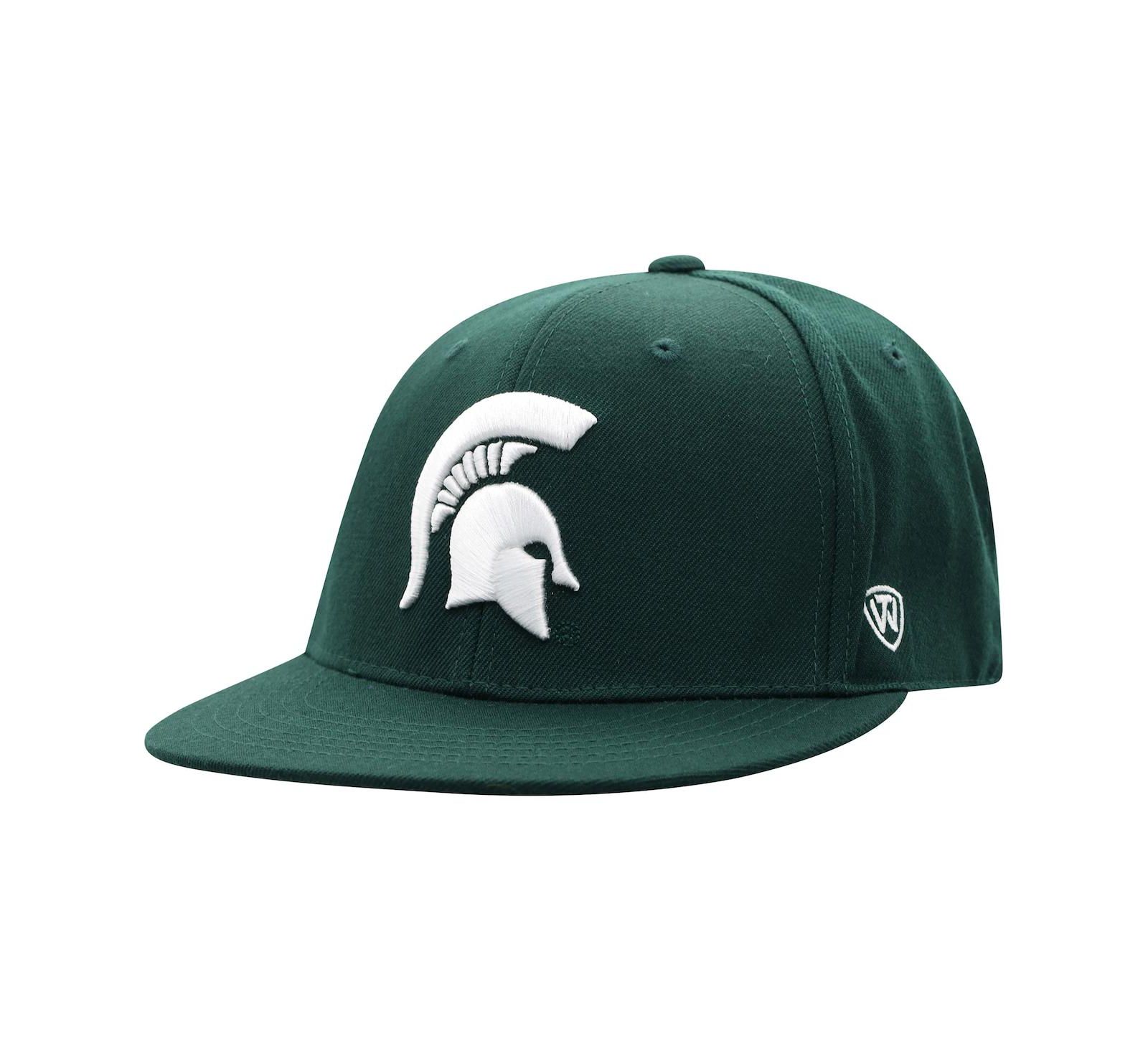 Мужская кепка Top of the World Green Michigan State Spartans Team Color Fitted Hat