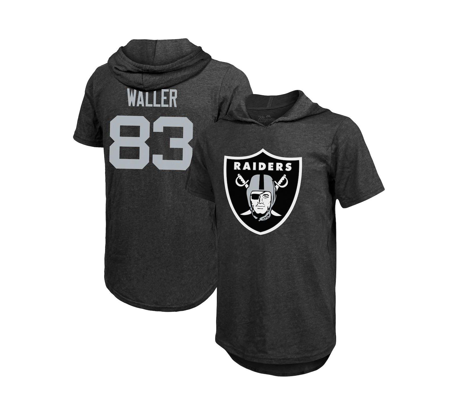 Футболка-худи Majestic Threads Darren Waller Black Las Vegas Raiders Player Name and Number Tri-Blend для мужчин