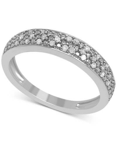 Macy's Кольцо Diamond Pavé Band из стерлингового серебра