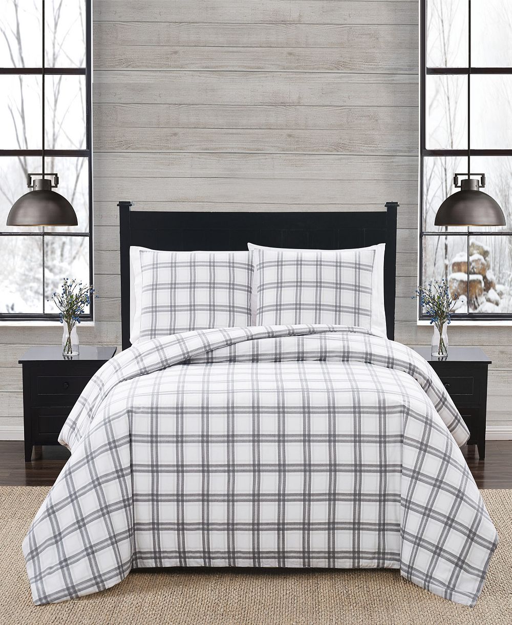 Комплект из 3 чехлов для одеял London Fog Plaid Flannel, King