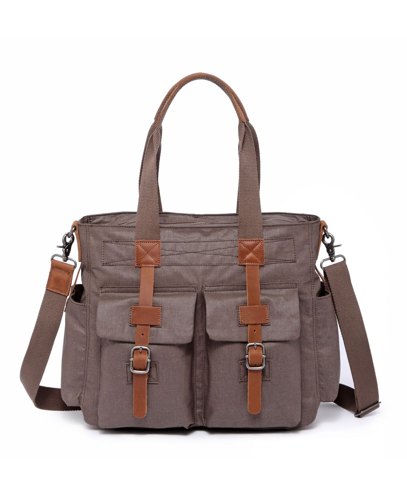 TSD Brand Urban Light Coated Canvas Tote Bag