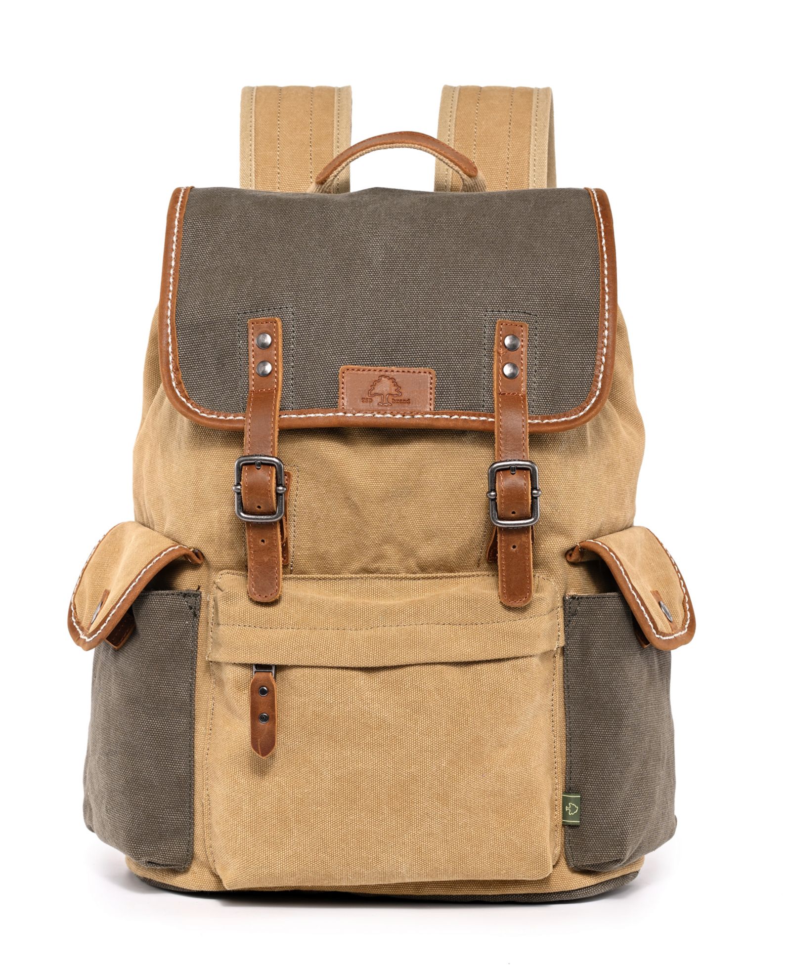TSD Brand Mountain Wood Canvas Backpack