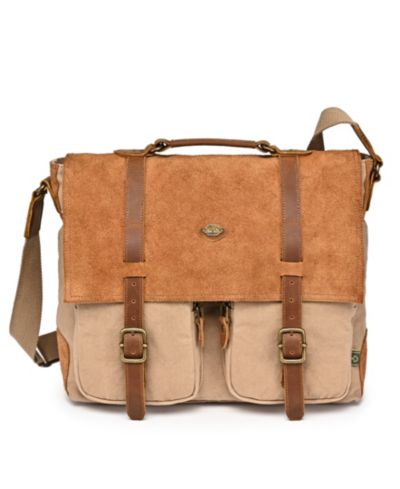 TSD Brand Valley Oak Canvas Messenger Bag
