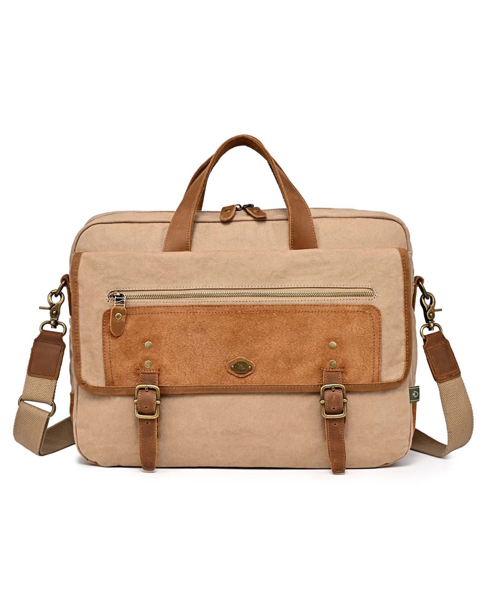 TSD Brand Valley Oak Canvas Brief Bag