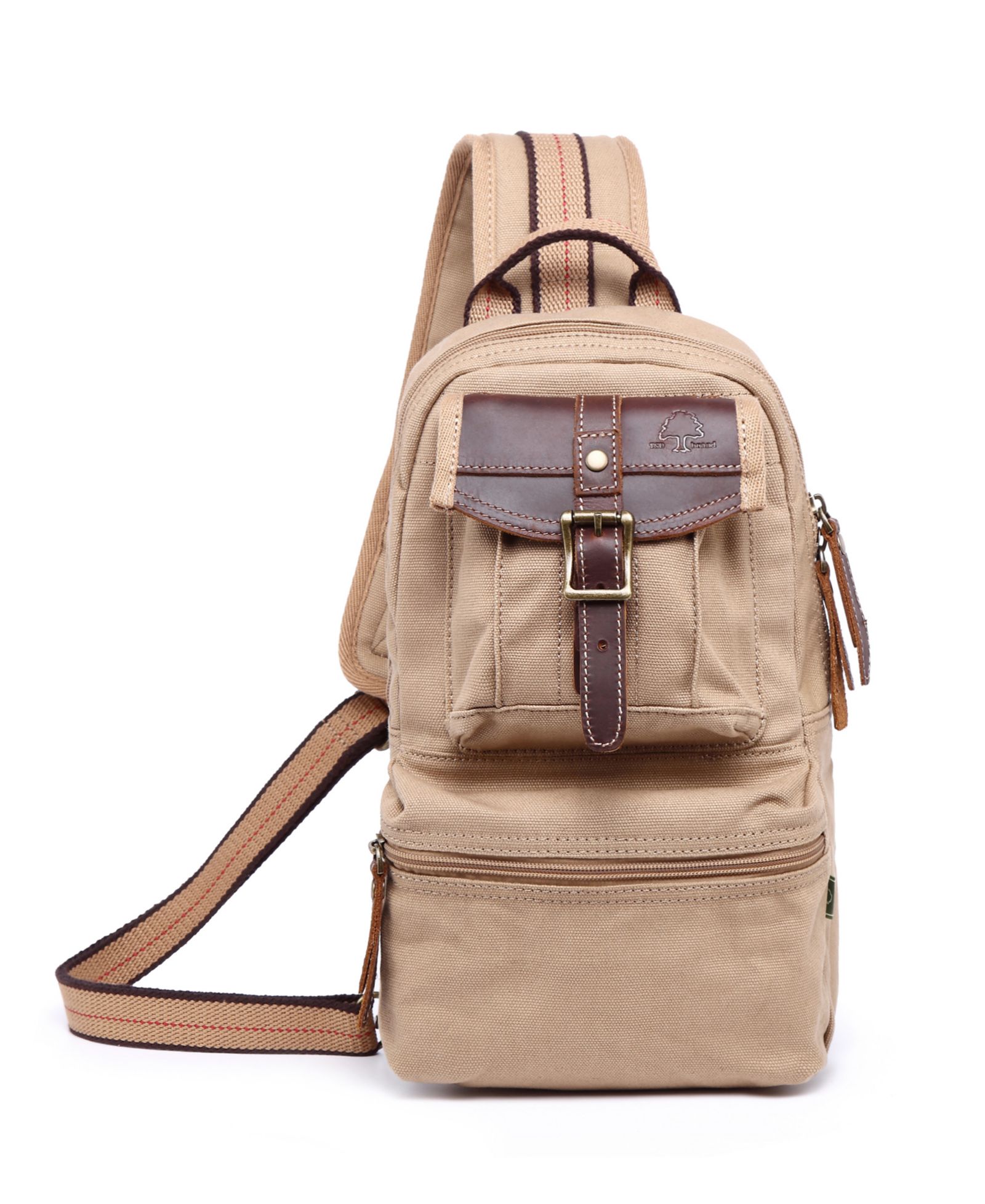 TSD Brand Turtle Ridge Canvas Sling Bag