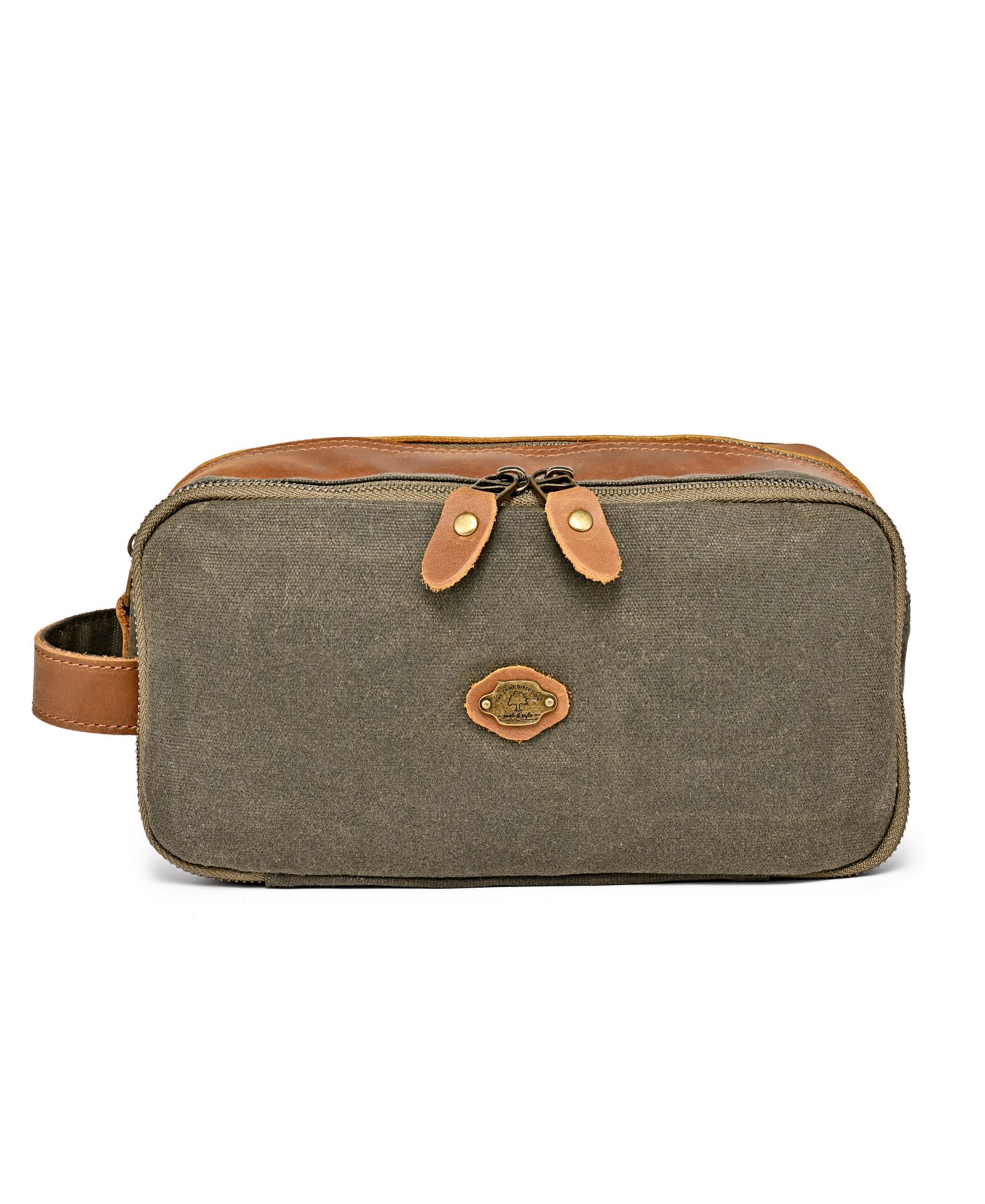 TSD Brand Turtle Ridge Waxed Canvas Toiletry Bag