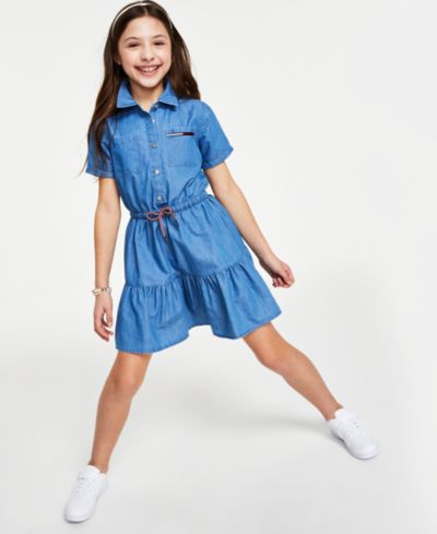 Tommy Hilfiger рубашка-платье из денима для девочек