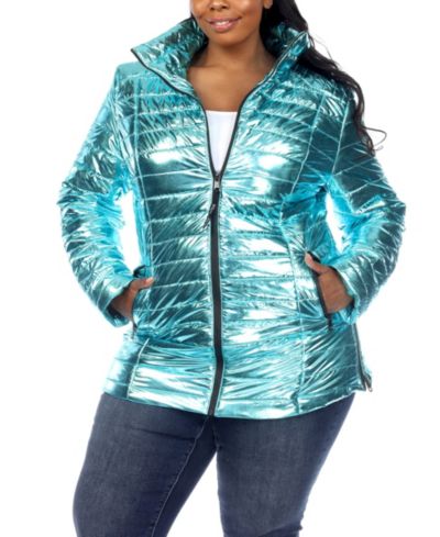 Пуховик Plus Size Metallic Puffer Coat