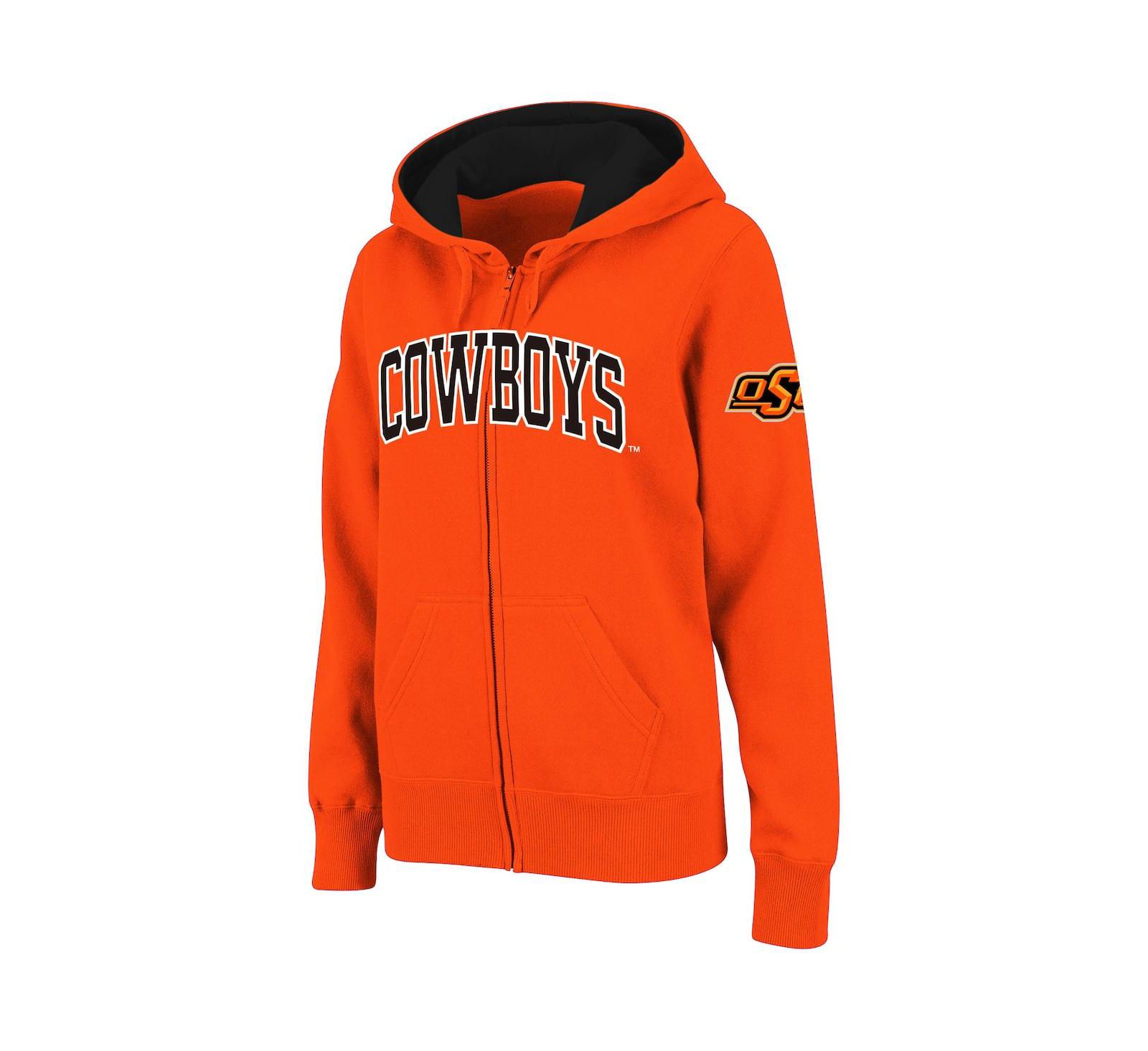 Женское худи Colosseum Stadium Athletic Orange Oklahoma State Cowboys Arched Name Full-Zip
