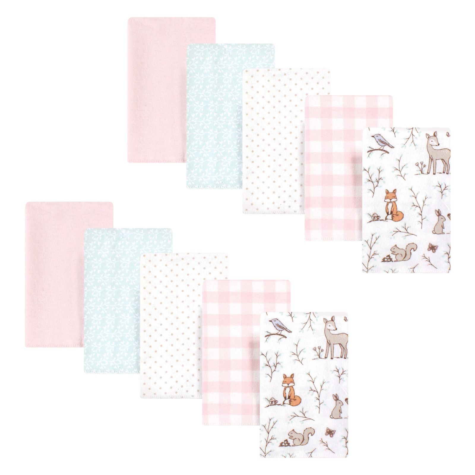Тканевые салфетки Hudson Baby Girls 10Pk Flannel Burp Cloth