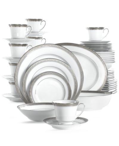 Noritake Crestwood Platinum набор столовой посуды, 50 предметов, на 8 персон