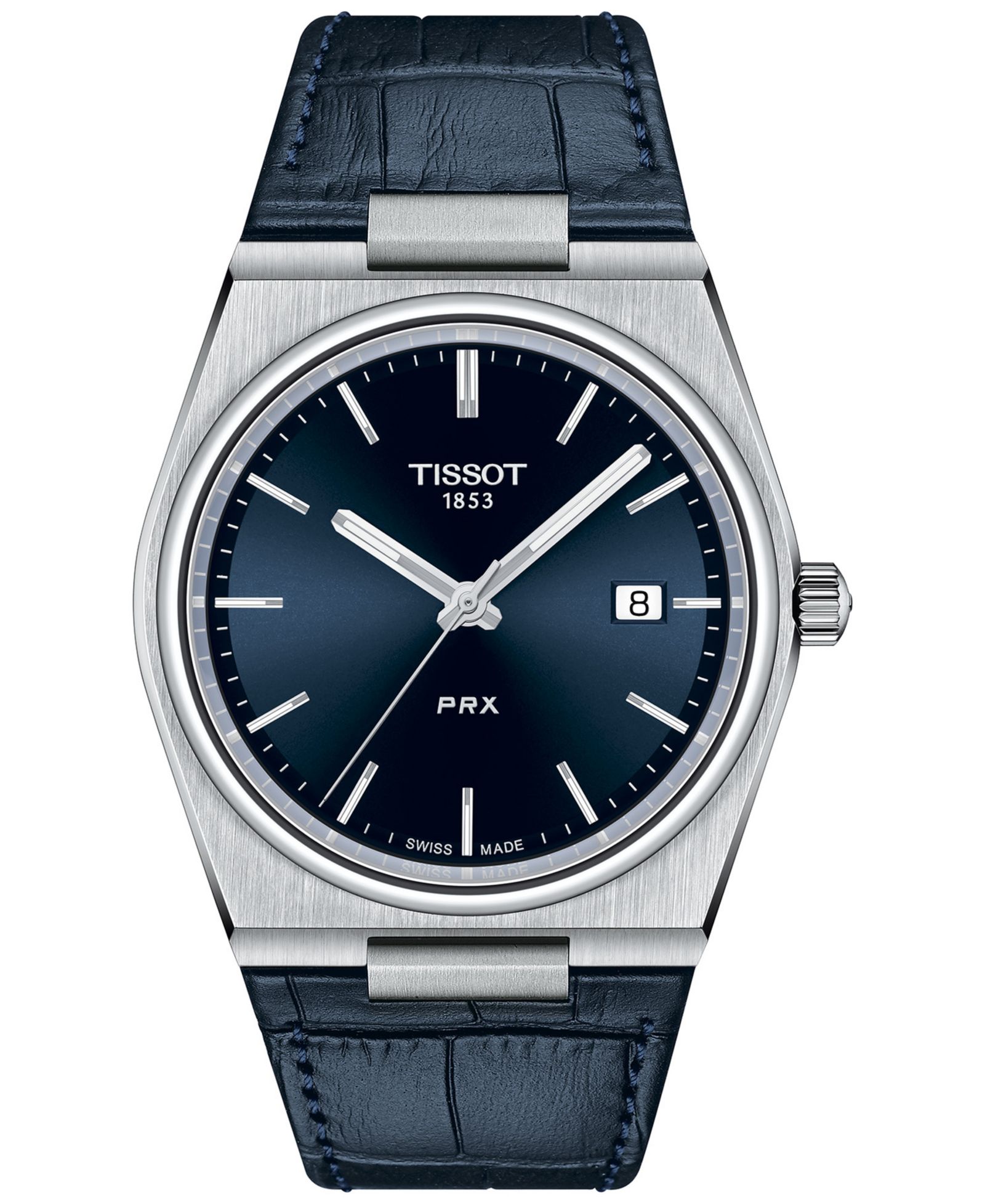 Tissot Men's PRX Blue Leather Strap Watch 40mm