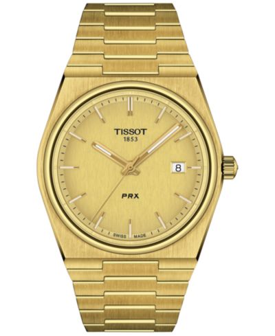 Tissot Men's PRX Gold-Tone Stainless Steel Bracelet Watch 40mm