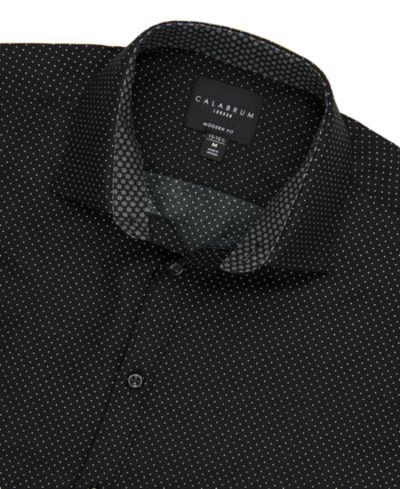 Мужская рубашка Calabrum Regular Fit с точечным принтом, не мнущаяся, для деловых встреч