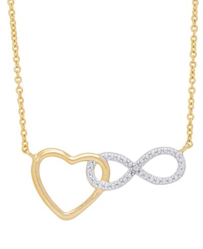 Macy's Женский Diamond Accent Heart and Infinity Necklace
